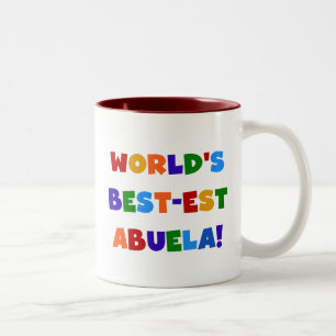 Världs Bäst-est Abuela ljusa färger Tshirts Två-Tonad Mugg