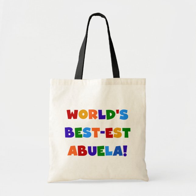Världs Bäst-est Abuela ljusa färger Tshirts Tygkasse (Framsidan)