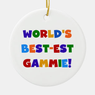Världs Bäst-est Gammie ljusa färger gåvor Julgransprydnad Keramik
