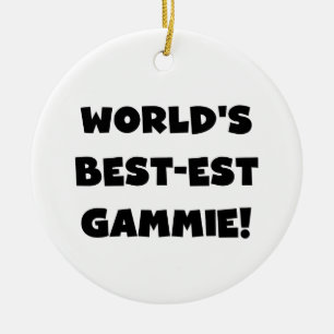 Världs Bäst-est Gammie svartvita gåvor Julgransprydnad Keramik