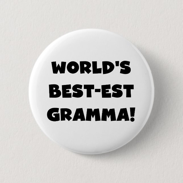Världs Bäst-est Gramma svart eller vit Knapp (Framsida)