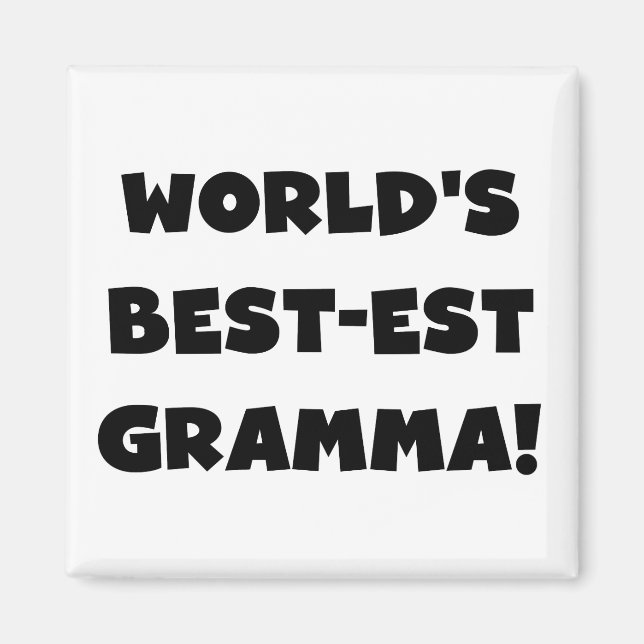 Världs Bäst-est Gramma svart eller vit Magnet (Framsidan)