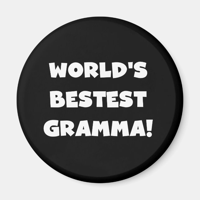 Världs Bäst-est Gramma svart eller vit Magnet (Framsidan)