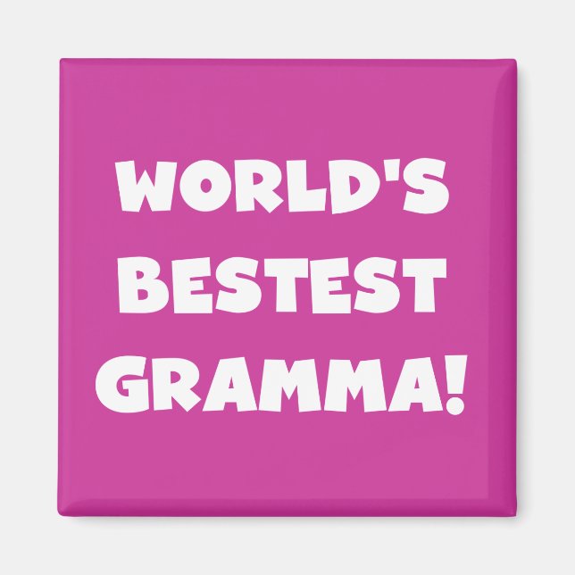Världs Bäst-est Gramma svart eller vit Magnet (Framsidan)
