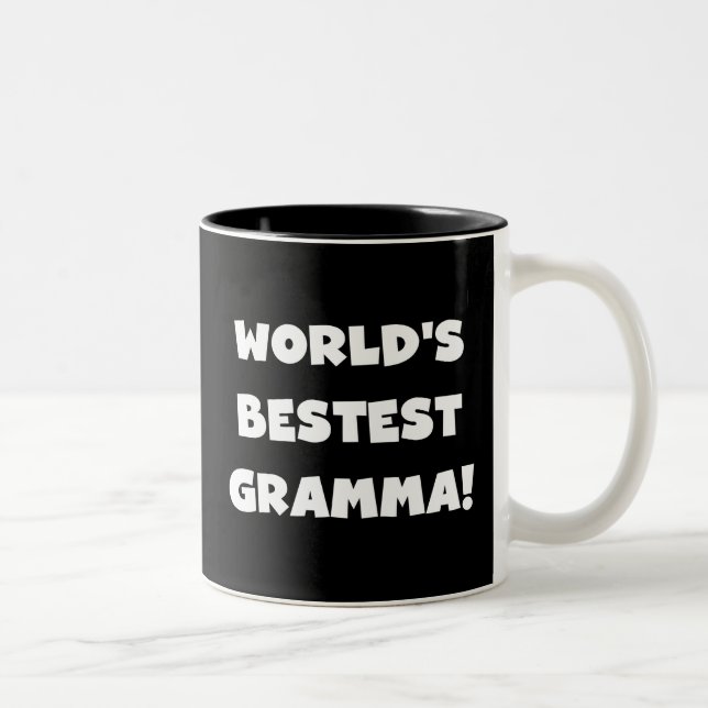 Världs Bäst-est Gramma svart eller vit Två-Tonad Mugg (Höger)