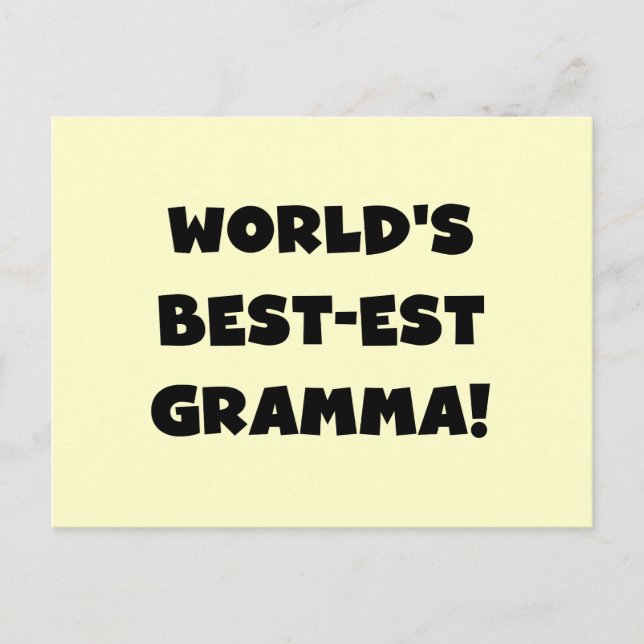 Världs Bäst-est Gramma svart eller vit Vykort (Framsida)