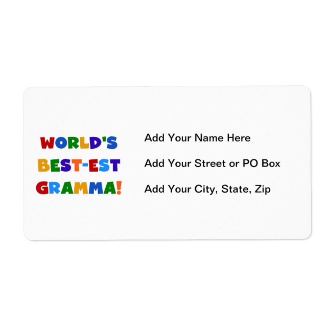 Världs Bäst-est ljusa färger Gramma Fraktsedel (Framsidan)