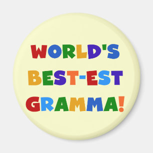 Världs Bäst-est ljusa färger Gramma Magnet