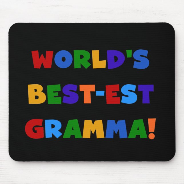Världs Bäst-est ljusa färger Gramma Musmatta (Framsidan)