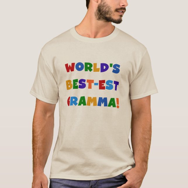 Världs Bäst-est ljusa färger Gramma T Shirt (Framsida)