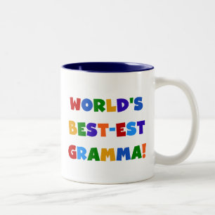 Världs Bäst-est ljusa färger Gramma Två-Tonad Mugg