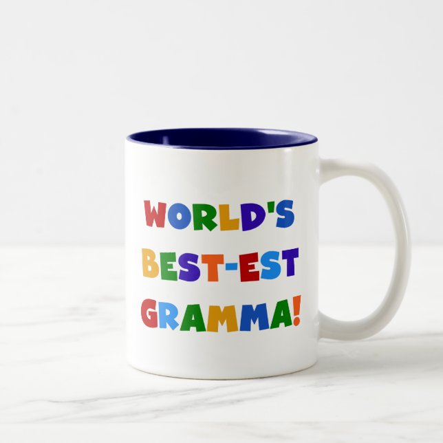 Världs Bäst-est ljusa färger Gramma Två-Tonad Mugg (Höger)