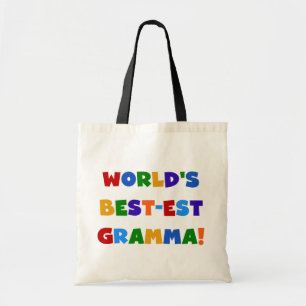 Världs Bäst-est ljusa färger Gramma Tygkasse