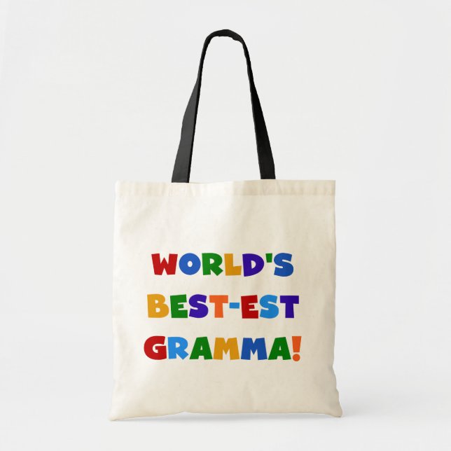 Världs Bäst-est ljusa färger Gramma Tygkasse (Framsidan)