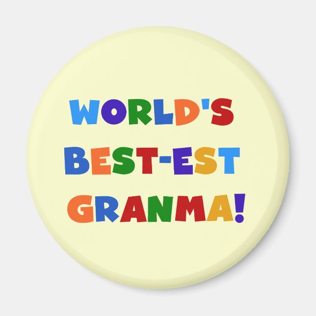 Världs Bäst-est ljusa färger Granma Magnet (Framsidan)