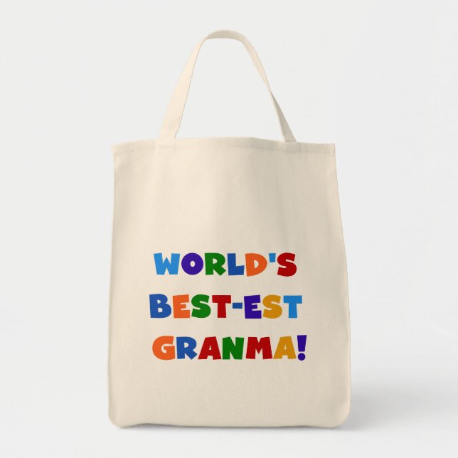 Världs Bäst-est ljusa färger Granma Tygkasse (Framsidan)