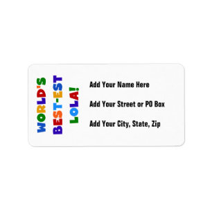 Världs Bäst-est Lola T-tröja och gåvor Adressetikett