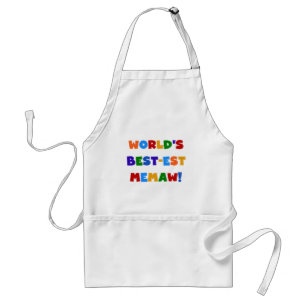 Världs Bäst-est Memaw ljusa färger Tshirts Förkläde