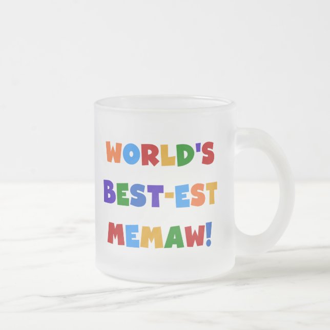 Världs Bäst-est Memaw ljusa färger Tshirts Frostad Glasmugg (Höger)