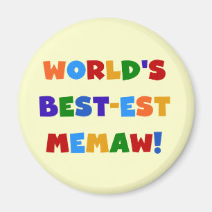Världs Bäst-est Memaw ljusa färger Tshirts Magnet