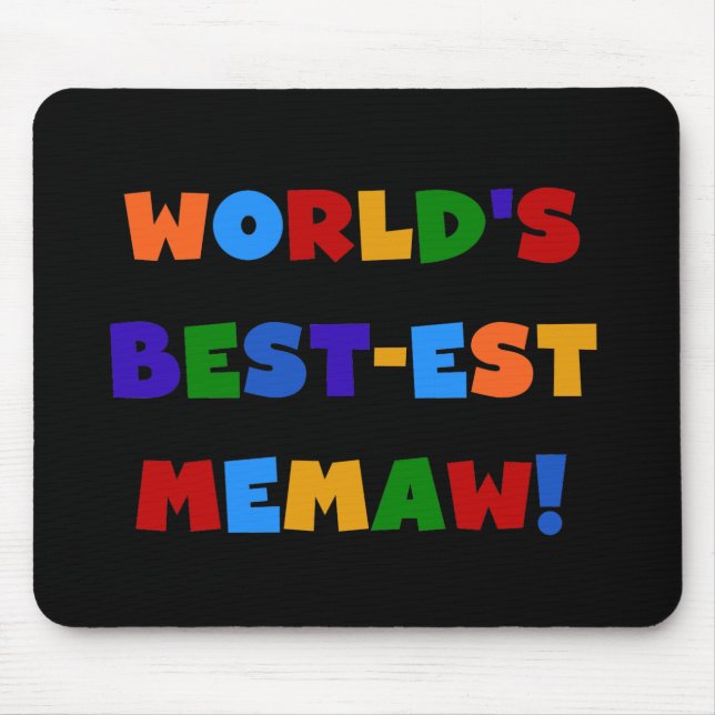 Världs Bäst-est Memaw ljusa färger Tshirts Musmatta (Framsidan)