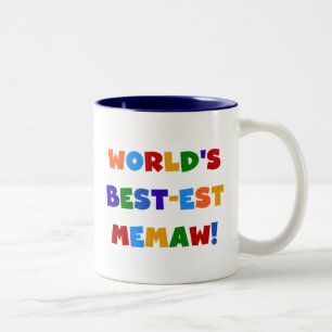 Världs Bäst-est Memaw ljusa färger Tshirts Två-Tonad Mugg