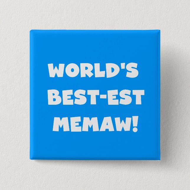 Världs Bäst-est Memaw svartvita T-tröja Knapp (Framsida)