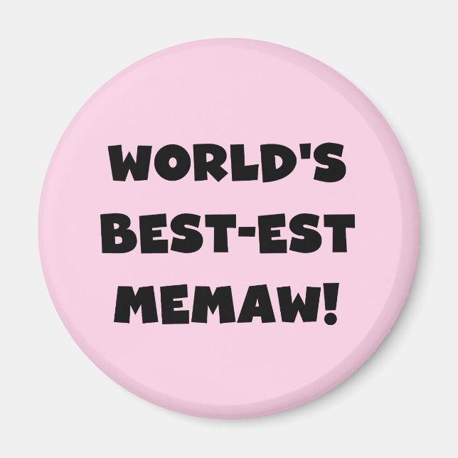 Världs Bäst-est Memaw svartvita T-tröja Magnet (Framsidan)