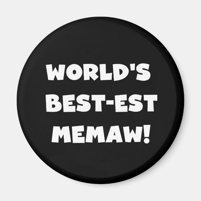 Världs Bäst-est Memaw svartvita T-tröja Magnet (Framsidan)
