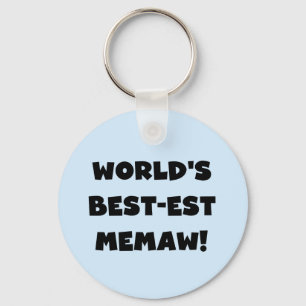 Världs Bäst-est Memaw svartvita T-tröja Nyckelring