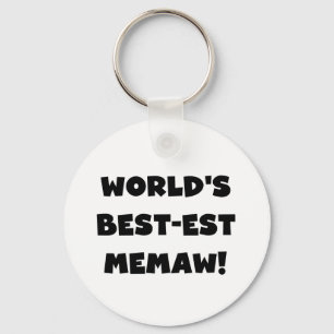 Världs Bäst-est Memaw svartvita T-tröja Nyckelring