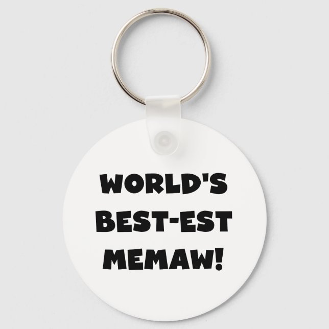 Världs Bäst-est Memaw svartvita T-tröja Nyckelring (Framsida)