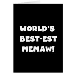 Världs Bäst-est Memaw svartvita T-tröja OBS Kort