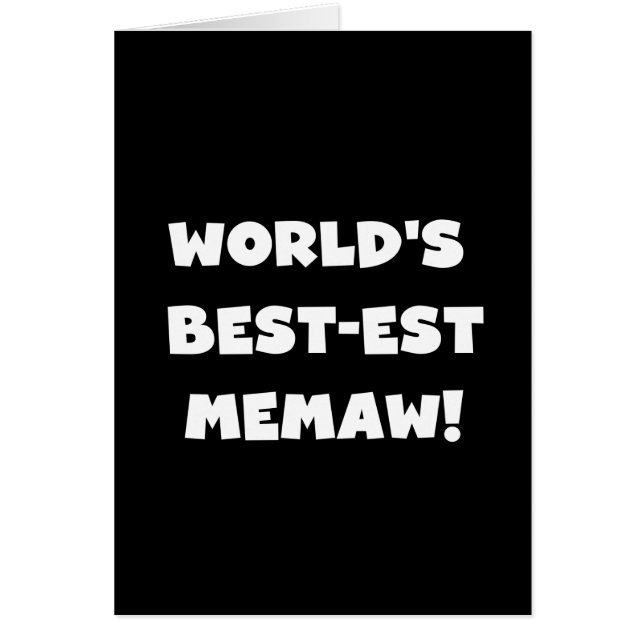 Världs Bäst-est Memaw svartvita T-tröja OBS Kort (Framsidan)