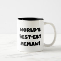 Världs Bäst-est Memaw svartvita T-tröja