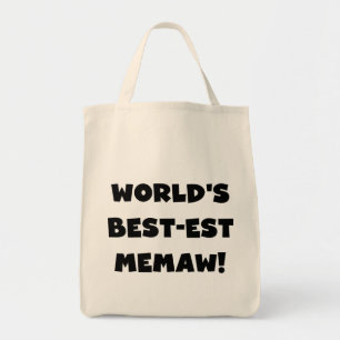 Världs Bäst-est Memaw svartvita T-tröja Tygkasse