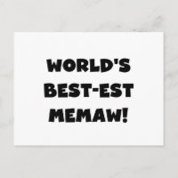 Världs Bäst-est Memaw svartvita T-tröja