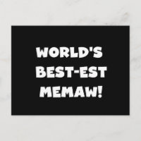 Världs Bäst-est Memaw svartvita T-tröja