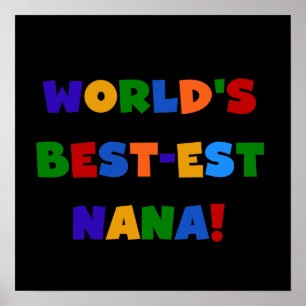 Världs Bäst-est Nana ljusa färger gåvor Poster