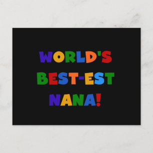 Världs Bäst-est Nana ljusa färger gåvor Vykort