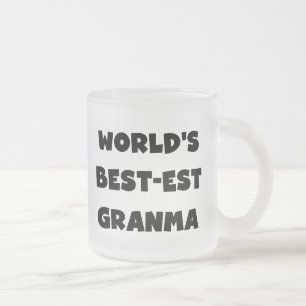 Världs Bäst-est svartvita Granma Frostad Glasmugg
