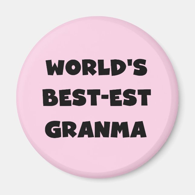Världs Bäst-est svartvita Granma Magnet (Framsidan)