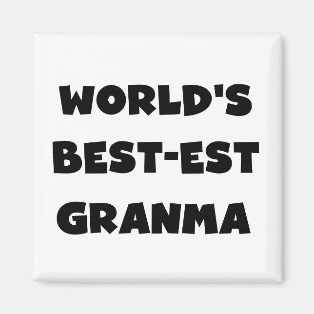 Världs Bäst-est svartvita Granma Magnet (Framsidan)