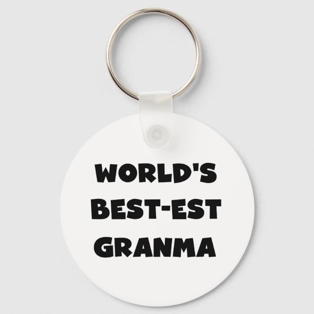 Världs Bäst-est svartvita Granma Nyckelring (Framsida)