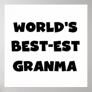 Världs Bäst-est svartvita Granma Poster