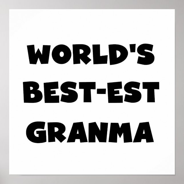 Världs Bäst-est svartvita Granma Poster (Framsidan)