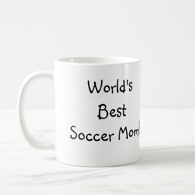 Världs bäst fotbollmamma! kaffemugg (Vänster)