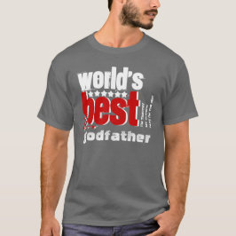 Världs bäst GRÅ RÖD VIT för gudfader X186B Tee Shirt
