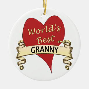 Världs bäst Granny Julgransprydnad Keramik