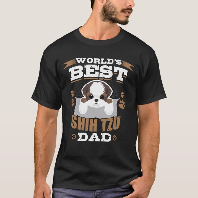 Världs bäst hundägare för Shih Tzu pappa T Shirt (Framsida)